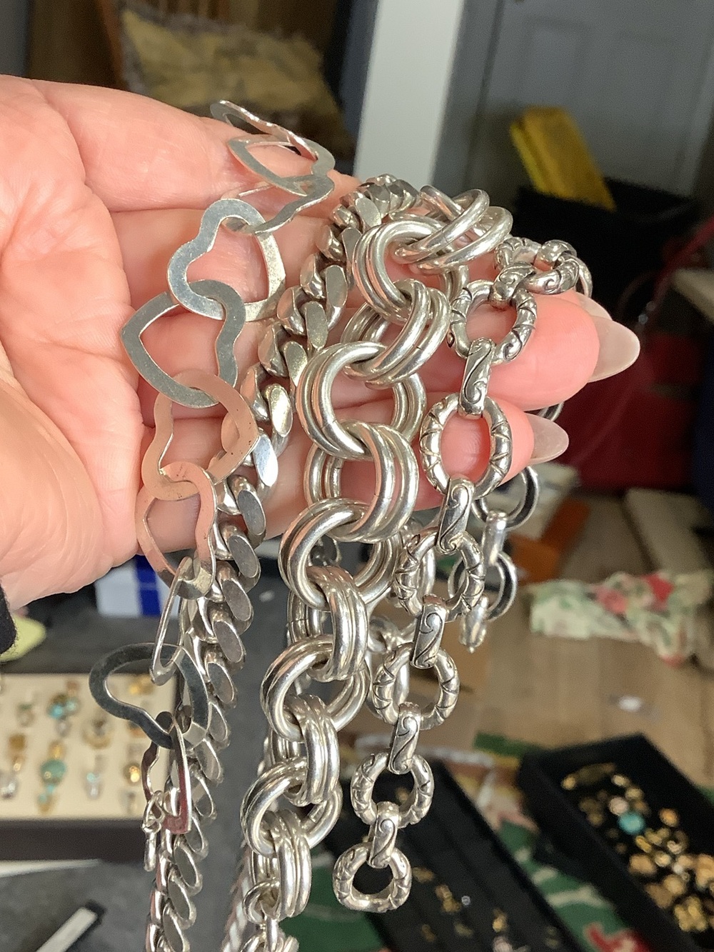 Silver Multi-Chain Women’s Necklace - Sleek Layered Style